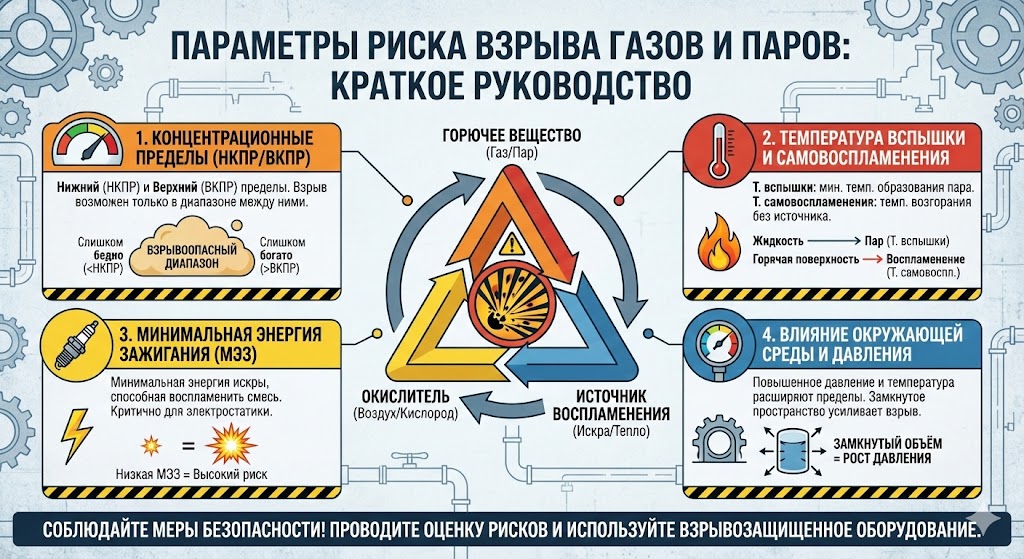 Параметры риска взрыва газов и паров: краткое руководство